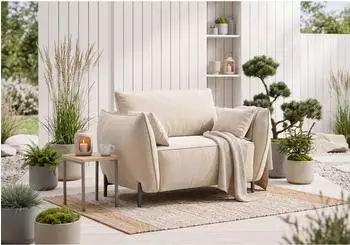 Kaiser M&ouml;bel SUNMEE Gartensessel Stoff Sunlight, ecru, Holz (93x90x95cm)