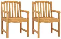 vidaXL Handgeschnitzter Muschelstuhl 2 stk. Natur Massivholz Teak