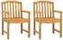 vidaXL Muschelstuhl handgeschnitzt, Teak massiv, 2er-Set (42030019)