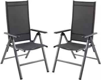 Garden Pleasure MARLA Hochlehner 2er-Set, Aluminium, schwarz