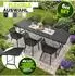 tillvex Gartenstuhl 6er-Set mit Armlehne, schwarz, Kunststoff, UV-beständig (TVMVGS-009)