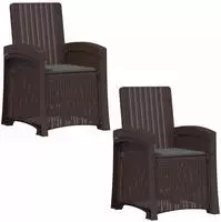 vidaXL Liegesessel Garten Rattan-Optik 2 stk. Braun und Anthrazit PP