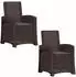 vidaXL Garten-Liegesessel Rattan-Optik, braun/anthrazit, 2er-Set (8012021)
