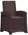 vidaXL Garten-Liegesessel Rattan-Optik, braun/anthrazit, 2er-Set (8012021)