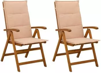 vidaXL Liegest&uuml;hle f&uuml;r den Garten 2er-Set, Akazienholz massiv (42041429)
