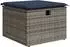 vidaXL Gartenhocker mit Kissen, Poly Rattan, grau, 55x55x37cm