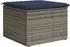vidaXL Gartenhocker mit Kissen, Poly Rattan, grau, 55x55x37cm