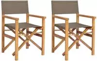 vidaXL Regiestuhl 100% Polyester mit solidem Teak