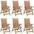 vidaXL Gartenliegen 6er-Set, Akazienholz massiv, natur (3434473)