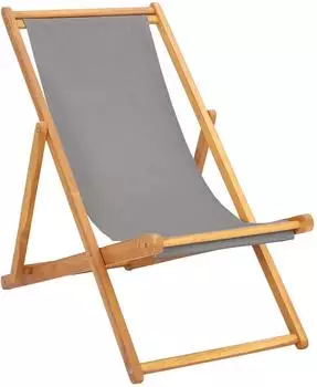vidaXL Strandliege aus Teakholz, hellgrau (42032664)