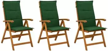 vidaXL Liegest&uuml;hle aus Akazienholz, 3er-Set (42041438)