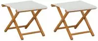 vidaXL Liegestuhl 2 pcs Massives Eukalyptus Holz Creme