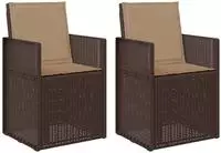 vidaXL Garten Esszimmerst&uuml;hle 2 stk. Braun und Taupe PP
