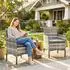 Outsunny Gartenstuhl 2er-Set Polyrattan mit abnehmbaren Kissen, grau
