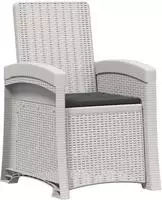 vidaXL Liegesessel Garten Rattan-Optik Wei&szlig; und Anthrazit PP