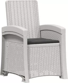 vidaXL Garten-Liegesessel Rattan-Optik, wei&szlig;/anthrazit, PP (8012009)