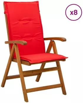 vidaXL Gartenliegen 8er-Set, Akazienholz massiv, natur (3434480)
