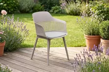 Kawola ALTEA Gartenstuhl Kunststoff beige mit Kissen (KA475350P1)