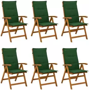 vidaXL Liegest&uuml;hle f&uuml;r den Garten 6 Stk., Akazienholz massiv (3434475)