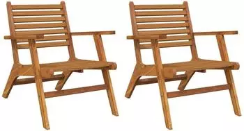 vidaXL Gartenstühle 2 Stk. Akazien-Massivholz, braun (316252)