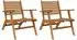 vidaXL Gartenstühle 2 Stk. Akazien-Massivholz, braun (316252)