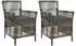 vidaXL Gartenstuhl Poly-Rattan grau/dunkelgrau, 2er-Set (42026687)