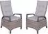 Garden Pleasure AMELIA Hochlehner mit Armlehnen, anthrazit, Metall, 2er-Set (970405-2)