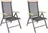 Lesli Living Monza Hochlehner-Klappsessel 2er-Set, schwarz (41823)