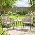 Outsunny Gartenstuhl-Set 2er mit Armlehne und Sitzkissen, hellgrau, Metallrahmen