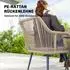 Outsunny Gartenstuhl-Set 2er mit Armlehne und Sitzkissen, hellgrau, Metallrahmen