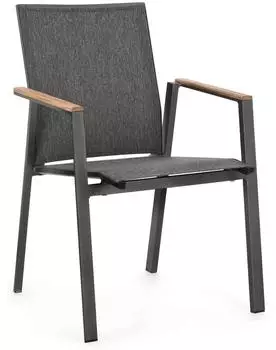 Bizzotto Cameron Gartenstuhl mit Armlehne, Aluminium, anthrazit (0663378)