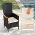 Costway Gartenstühle Hochlehner 2er Set, Polyrattan mit Sitzkissen, beige