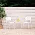 Homestyle4u Gartenstuhl 4er-Set stapelbar, weiß, Kunststoff (2452)