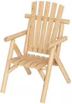 Costway Gartenstuhl aus Holz mit Armlehnen, wetterfest