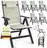 tillvex Gartenstuhl Premium Hochlehner klappbar, beige, Aluminium, 6er-Set (1310-034)
