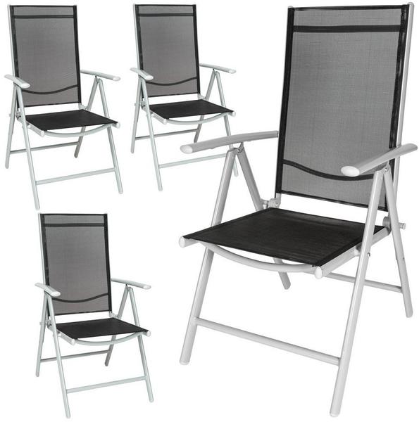 TecTake 4 Aluminium Gartenstühle schwarz/silber (TT401632) Test TOP  Angebote ab 142,99 € (August 2023)