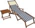 Erst-Holz Gartenliege blau-weiß Fußteil Tisch Kissen Deckchair Holz Liegestuhl Sonnenliege 10-317 F T KH
