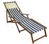 Erst-Holz Liegestuhl Gartenliege blau-weiß Fußablage Kissen Sonnenliege klappbar Deckchair Buche 10-317 F KH