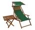Erst-Holz Gartenliege grün Liegestuhl Sonnendach Sonnenliege Tisch Kissen Deckchair Strandstuhl 10-304 S T KD