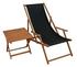 Erst-Holz Liegestuhl schwarz Tisch Deckchair Buche Gartenstuhl Sonnenliege Relaxliege Strandliege 10-305 T