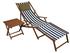 Erst-Holz Liegestuhl blau-weiß Fußteil Tisch Kissen Gartenliege Deckchair Buche Sonnenliege 10-317 F T KD