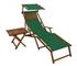 Erst-Holz Sonnenliege grün Liegestuhl Fußteil Sonnendach Tisch Kissen Gartenliege Deckchair 10-304 F S T KD
