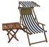 Erst-Holz 10-317 T S KD Liegestuhl aus Holz mit Kissen, Sonnendach und Tisch