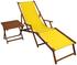 Erst-Holz Sonnenliege gelb Liegestuhl Fußteil Tisch Gartenliege Deckchair Strandstuhl Gartenmöbel 10-302 F T