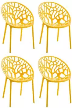 CLP 4er Set Stuhl Hope stapelbar und mit modernem Design gelb