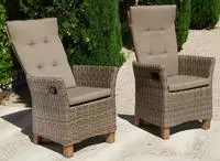 MERXX Gartenstuhl "Toskana" (Set) 2 Stk.2er Set, Polyrattan/Akazie, inkl. Sitzkissen