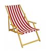 Erst-Holz Liegestuhl rot-weiß Gartenliege Sonnenliege Strandstuhl Klappstuhl