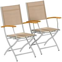 MERXX Gartensessel "Naxos" Set, 2 Stk. tlg. 2er Set, Eukalyptusholz/Textil, klappbar,