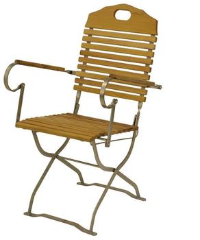 gartenmoebel-einkauf Kurgarten - Sessel BAD TÖLZ, Flachstathl verzinkt + Robinie, klappbar