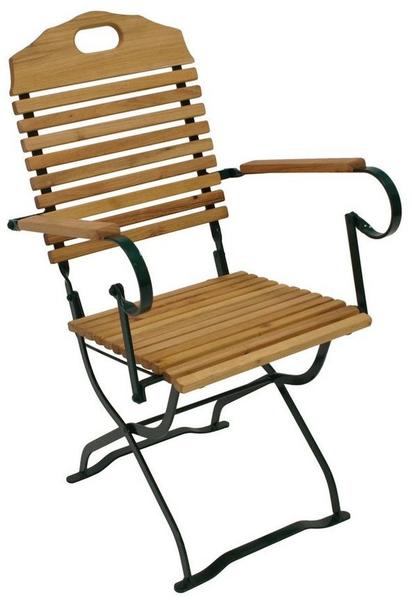 gartenmoebel-einkauf Kurgarten - Sessel BAD TÖLZ, Flachstathl grün + Robinie, klappbar